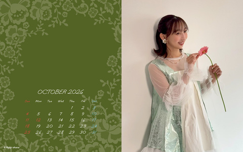 【カレンダー風壁紙：October2026】 Wallpaper （PC1920）